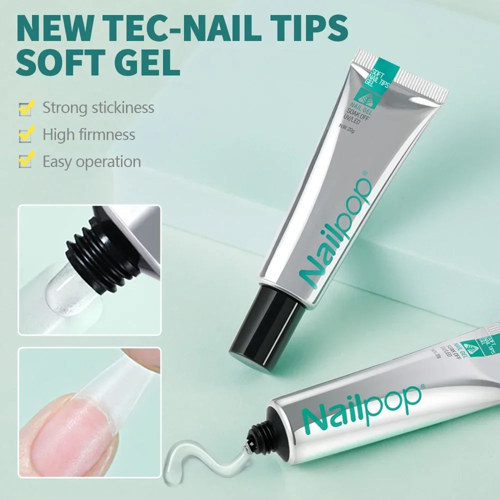 Nailpop Nagelverlängerungs Komplettset inkl. Soft Gel, UV-Lampe & Feilen