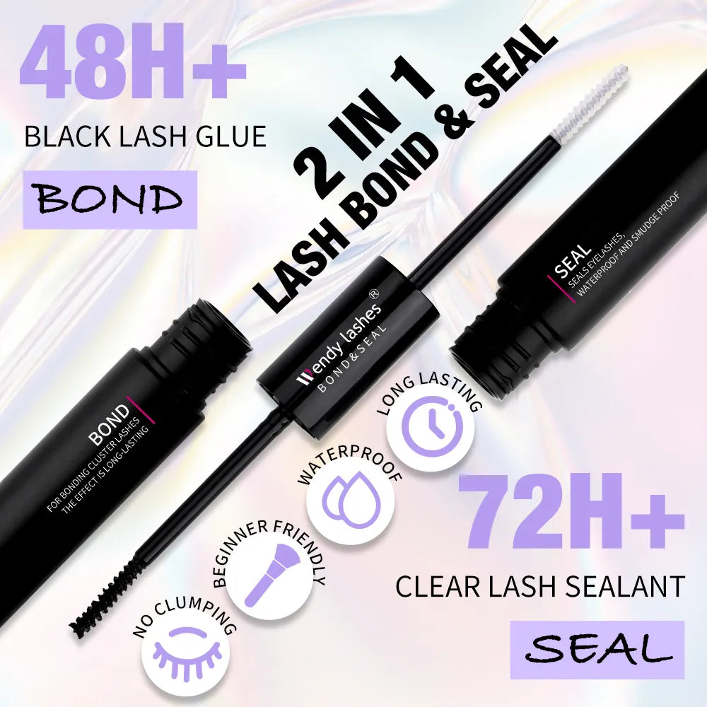 Wendy DIY Wimpernverlängerungs-Kit mit 240 dicken Wimpern Clustern, Kleber, Entferner und Pinzette