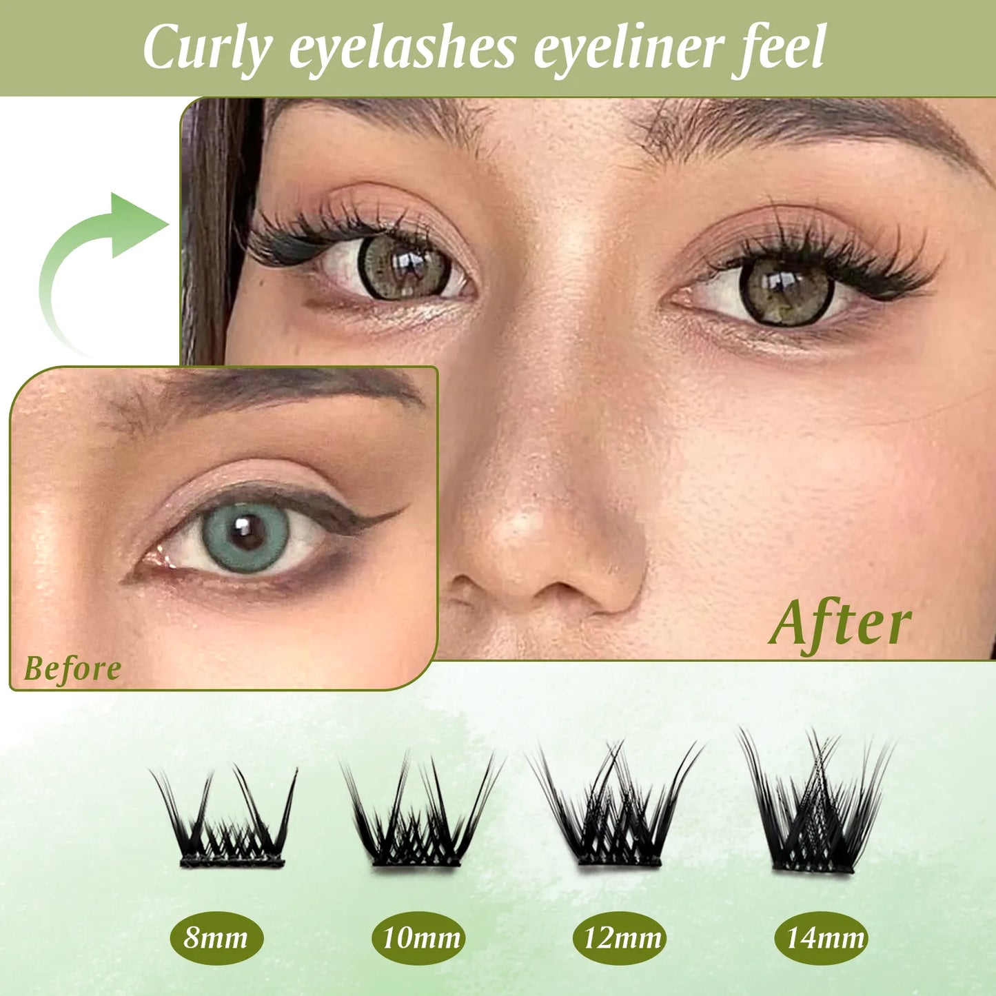 DIY-Wimpernverlängerungs-Kit inkl. 100 Stück einzelne natürliche Wimpern-Cluster mit speziellem Wimpern Klebe-Set