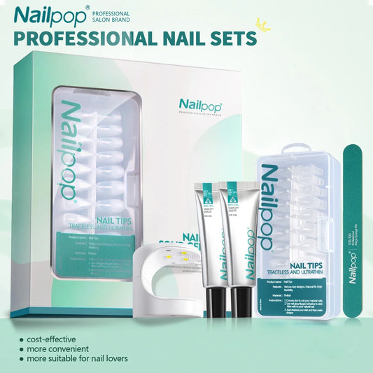 Nailpop Nagelverlängerungs Komplettset inkl. Soft Gel, UV-Lampe & Feilen
