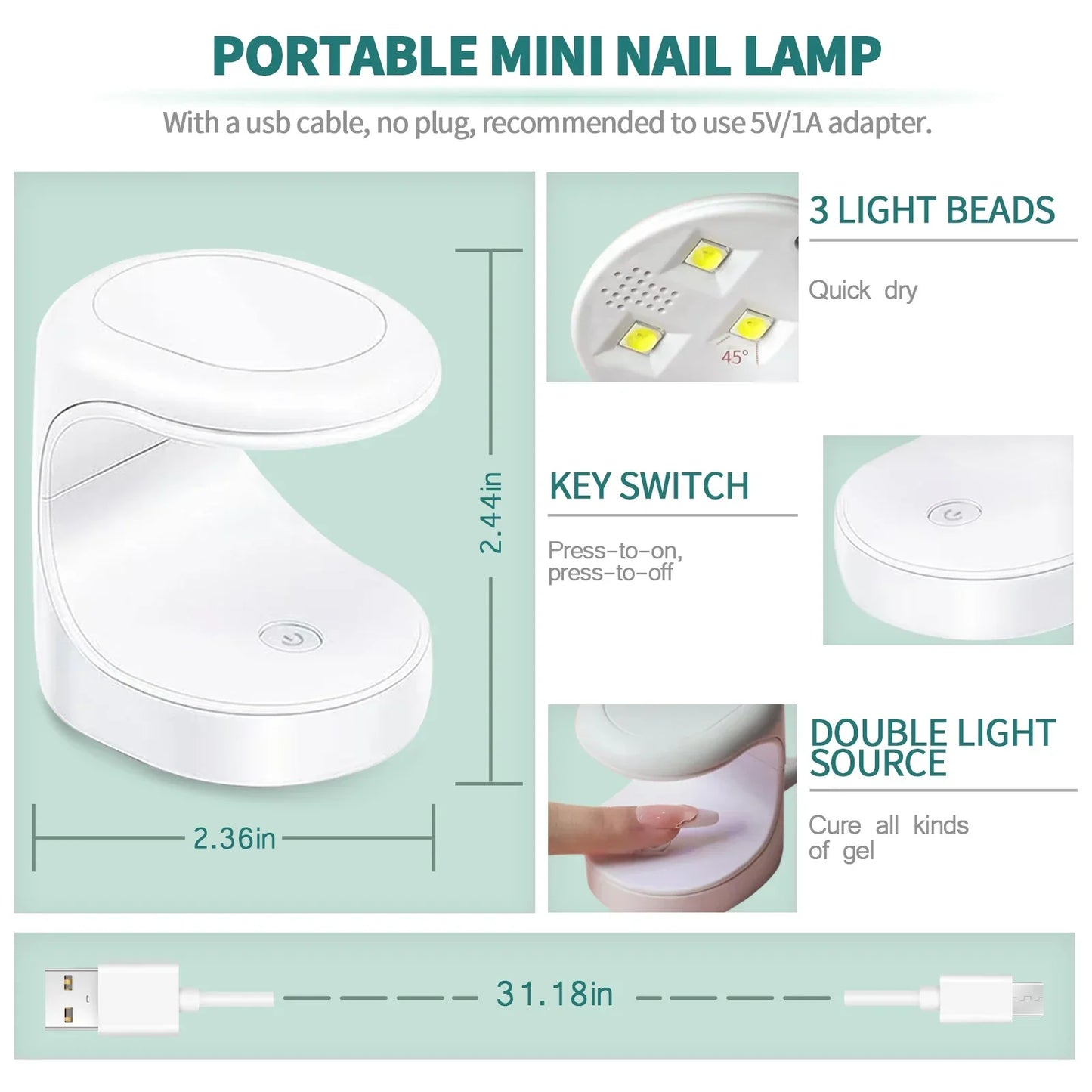 Nailpop Nagelverlängerungs Komplettset inkl. Soft Gel, UV-Lampe & Feilen